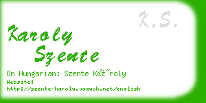 karoly szente business card